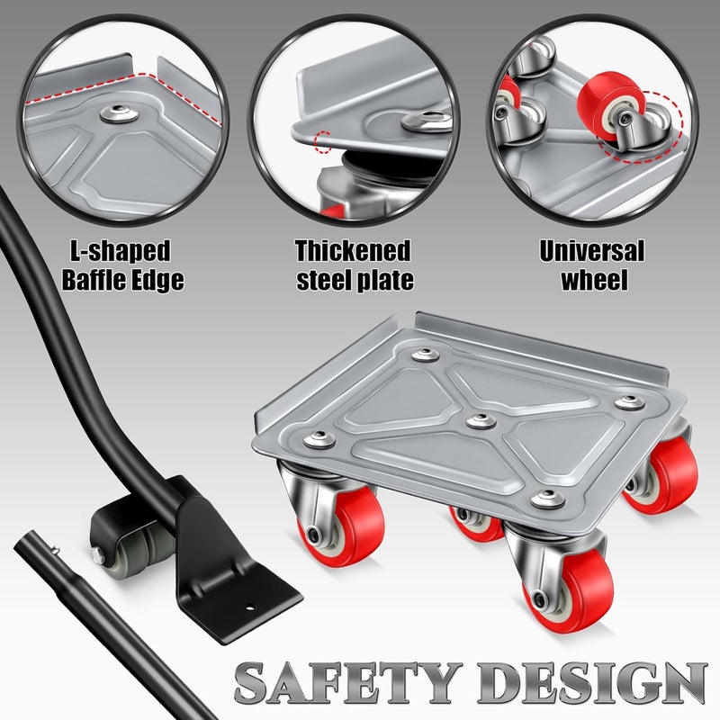 BTECH Furniture Dolly Furniture Sliders Furniture Movers with 5 Wheels Appliance Rollers Furniture Moving Wheels Furniture Movers Lifter Rollers for Heavy Duty Tool Furniture 1200lbs Load Capacity - Image 3